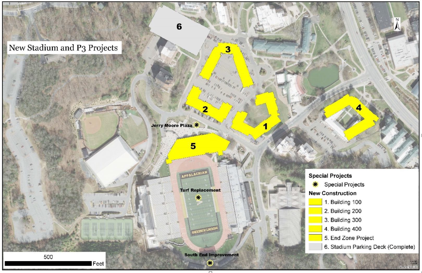 Stadium area projects overhead map
